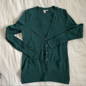Halogen light wool cardigan dark green